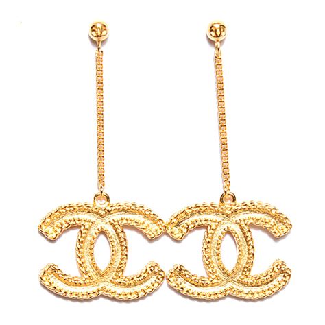 chanel gold drop earrings price|authentic chanel earrings.